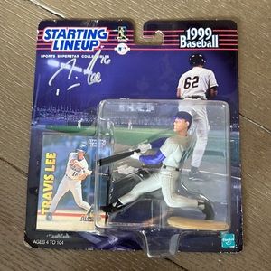 1999 Baseball Starting lineup Travis Lee figure with signature